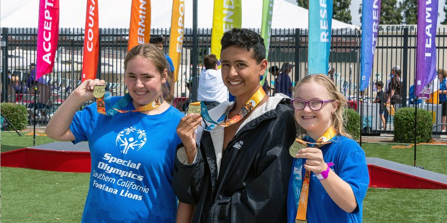 Card header three athletes medals